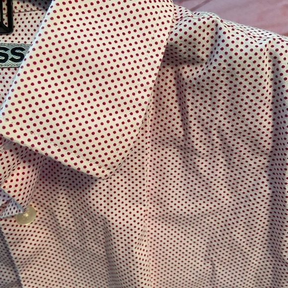 Express size medium polka dot button up shirt - Picture 4 of 4